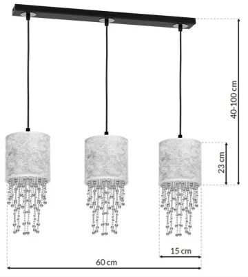 Lustră pe cablu ALMERIA 3xE27/60W/230V