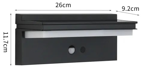 Aplică LED solară cu senzor SUN SENSE LED/10W/3,7V 4000 mAh IP44