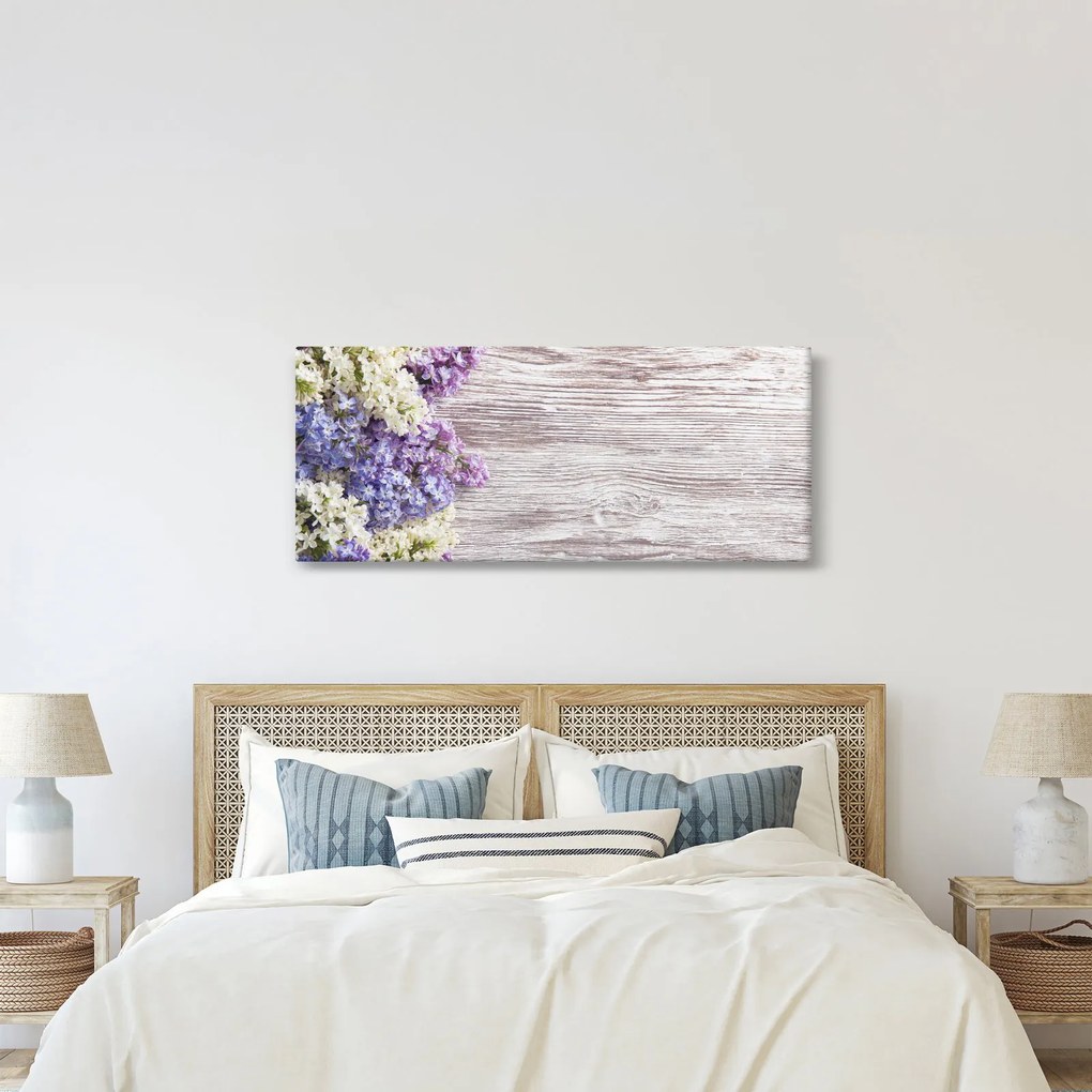 Tablou - Liliac pe lemn (120x50 cm)