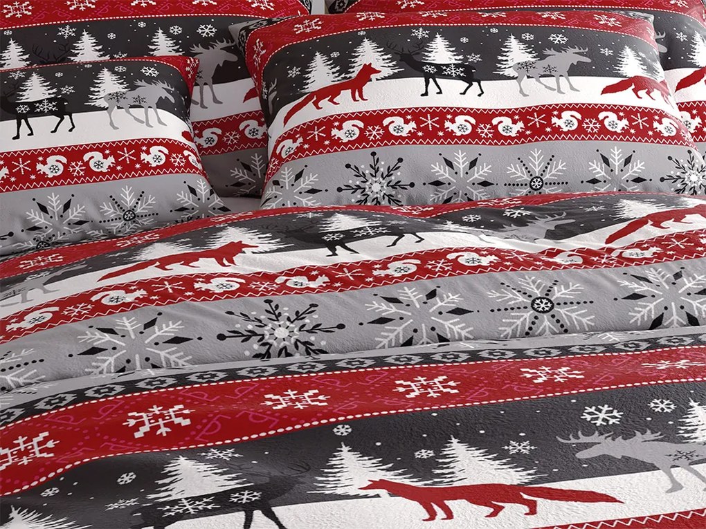 Lenjerie cocolino gri NOWY FOREST Dimensiune lenjerie de pat: 70 x 90 cm | 140 x 220 cm