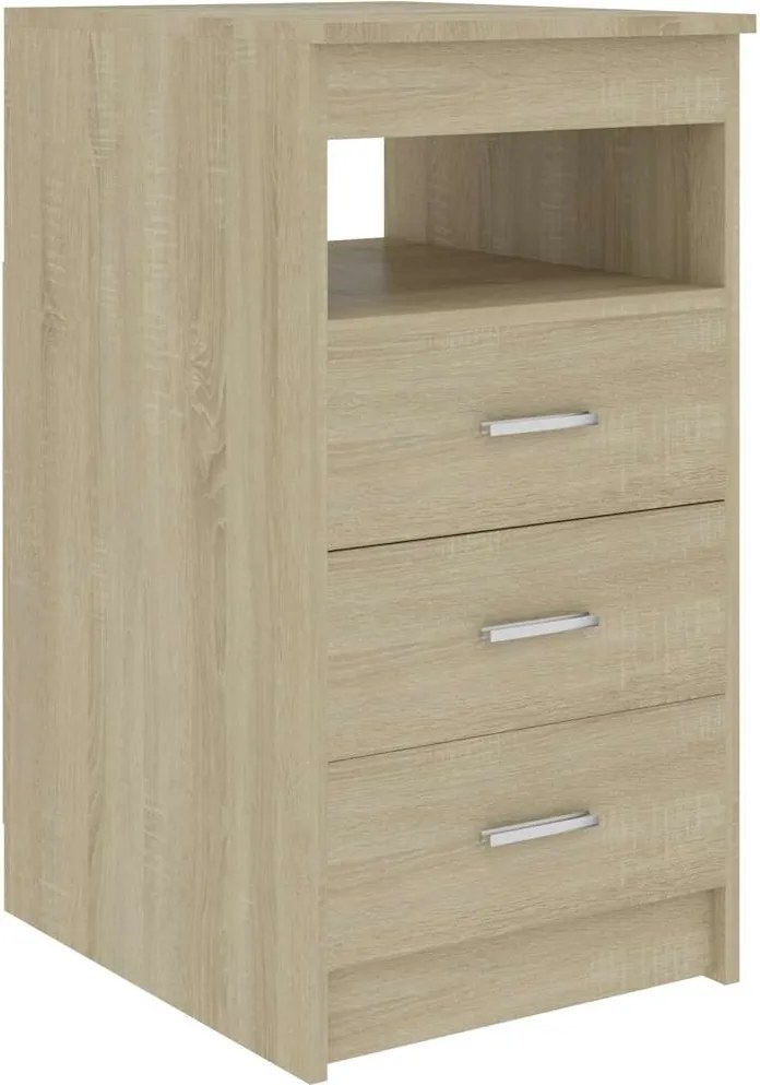 vidaXL Dulap cu sertare, stejar sonoma, 40x50x76 cm, lemn compozit