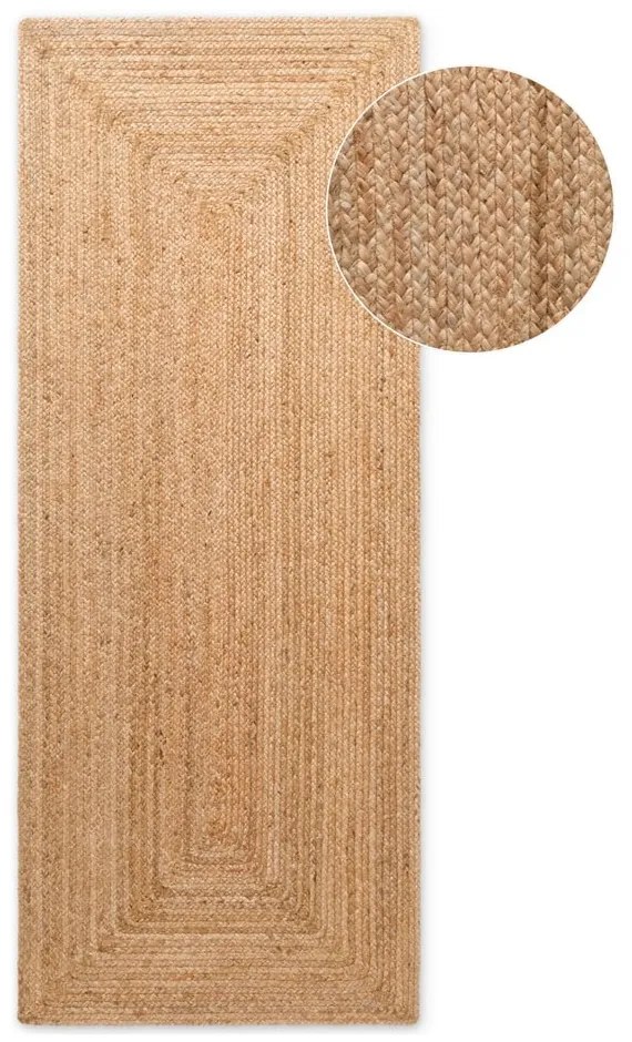 Covor tip traversă în culoare naturală reversibil/țesut manual din iută 80x200 cm Juno – Hanse Home