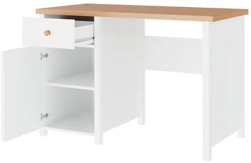 Masă de scris Keira KS (Alb + stejar nash). 1058475