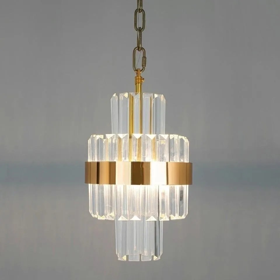 Pendul LED, Metal Auriu, Cristale de Sticla, Empero