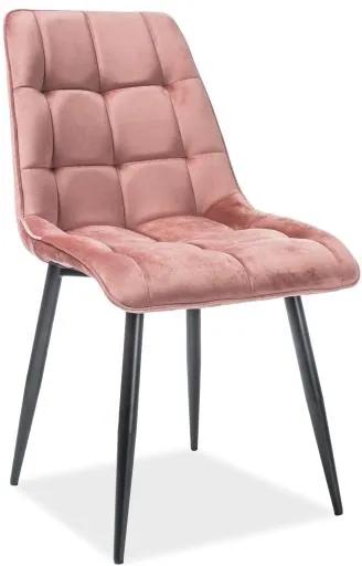 Scaun dining din catifea roz Chic | PRIMERA COLLECTION