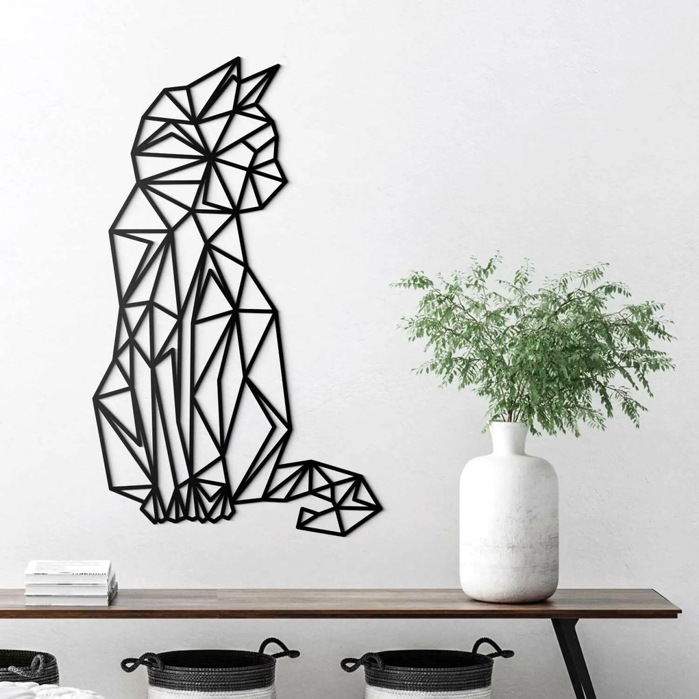 DUBLEZ | Tablou geometric din lemn - Pisica