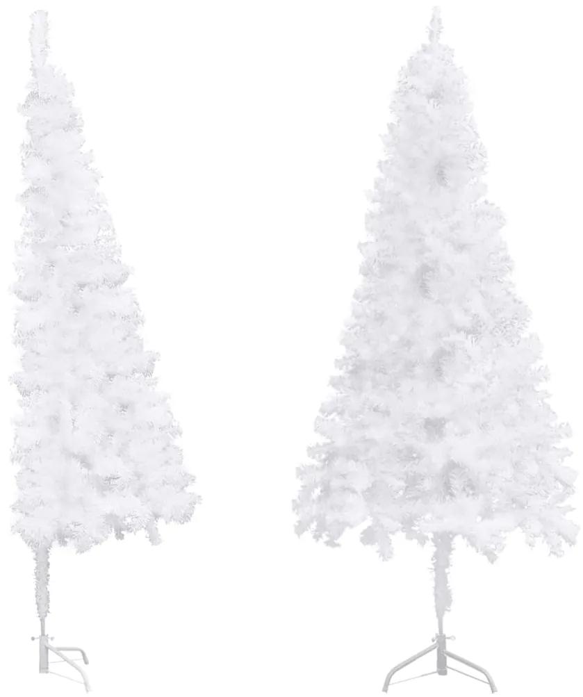 Brad de Craciun artificial, de colt, alb, 180 cm, PVC 1, Alb, 180 cm