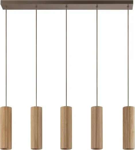 Brilliant - Lustra suspendată pe cablu LAKEWOOD 5xGU10/10W/230V maro