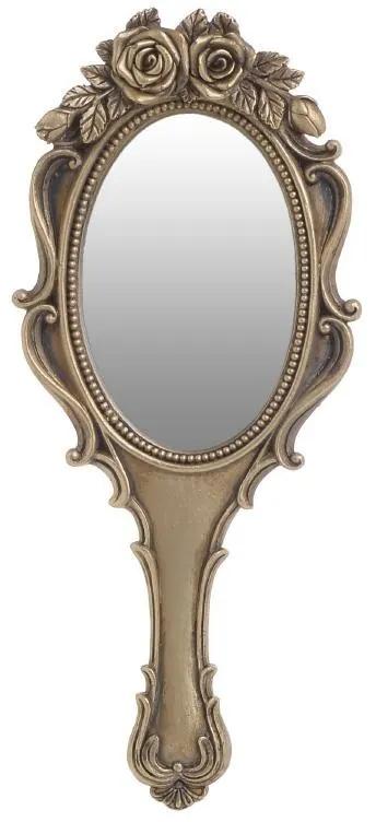 Oglinda de mana din rasina auriu antichizat 12cm x 2cm x 27cm
