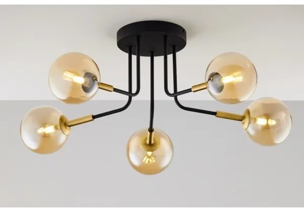 Lustră pe tijă Jupiter 2038 BURANO 5xG9/10W/230V negru/auriu/bej