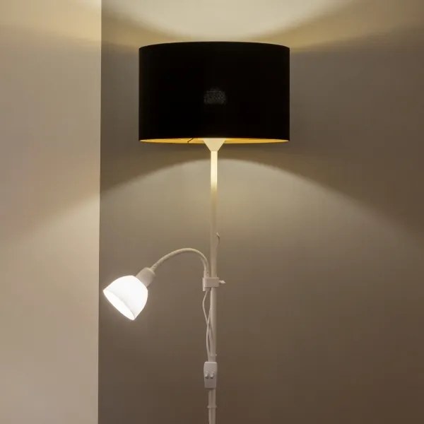Brilagi - Lampadar CERIA 2 în 1 1xE27/100W/230V + 1xE14/25W alb/negru