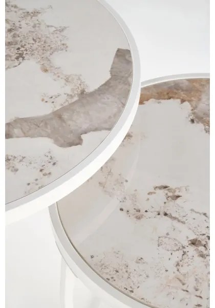 Set de 2 mese de cafea AURORO bej/alb