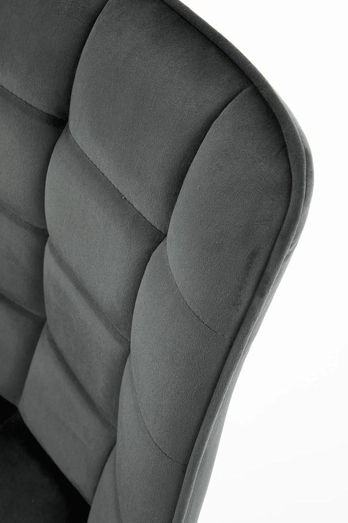 Scaun tapițat K332 - negru / gri închis