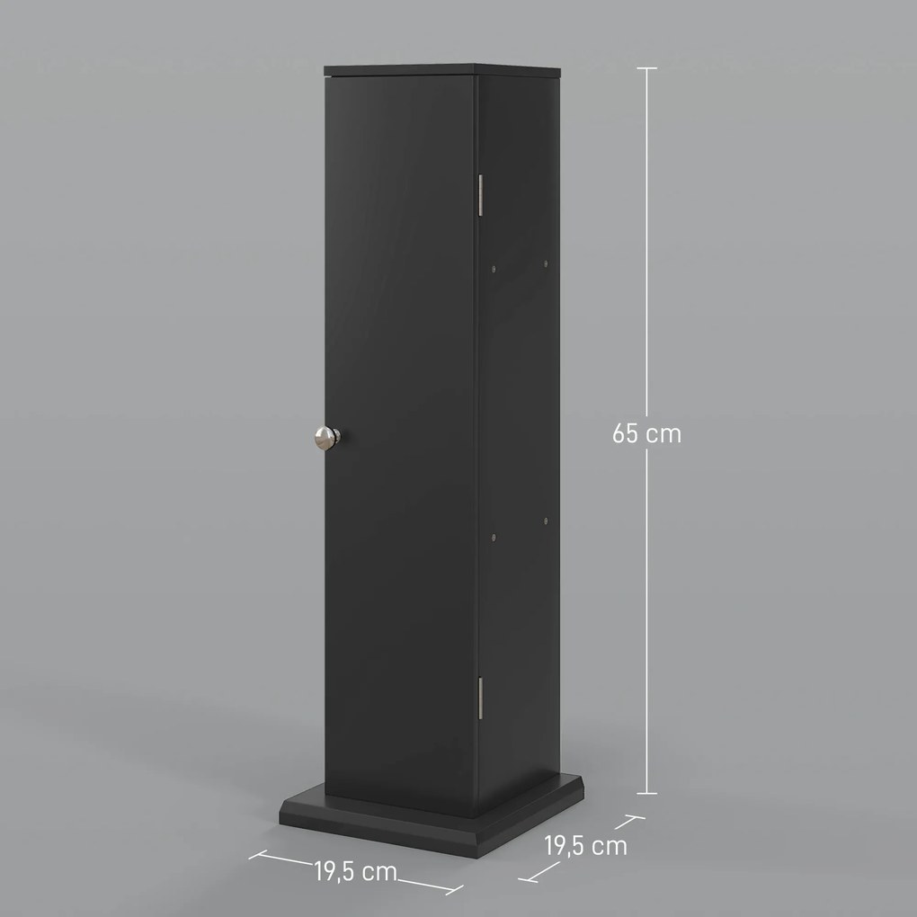 HOMCOM Suport hârtie igienică mobilier baie 3 niveluri și suport hârtie, pentru spații mici, negru | Aosom Romania