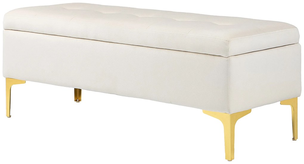 HOMCOM Bancă cu Spațiu de Depozitare, suportând până la 120kg, 120x44x44,5cm, Bej | Aosom Romania