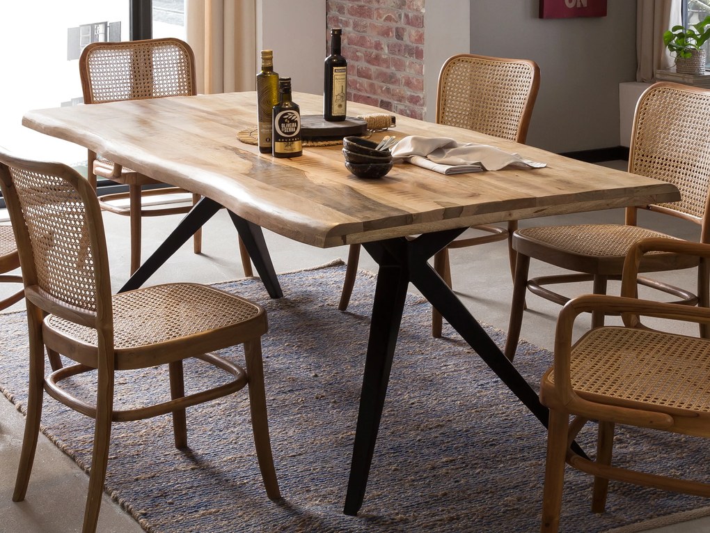 Masa dreptunghiula cu blat din lemn de mango Tables&amp;Co 180x90 cm maro/negru