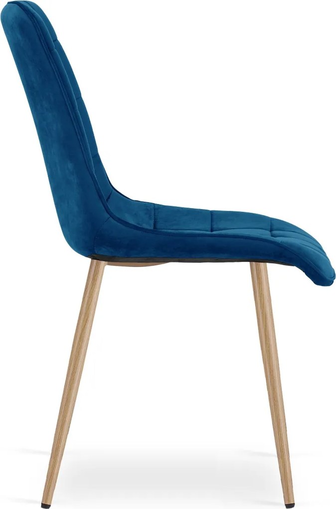 Scaun de masa SPLIT VELVET, albastru