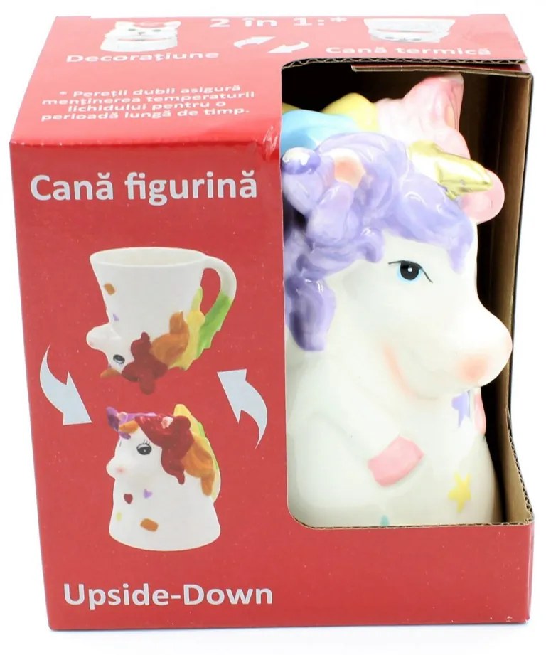 Cană figurină upside-down "Unicorn cu steluțe"