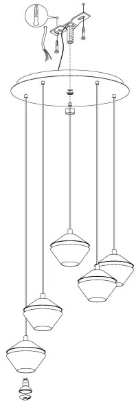 Eglo 98683 - Lustră LED pe cablu PERPIGO 5xGU10/5W/230V