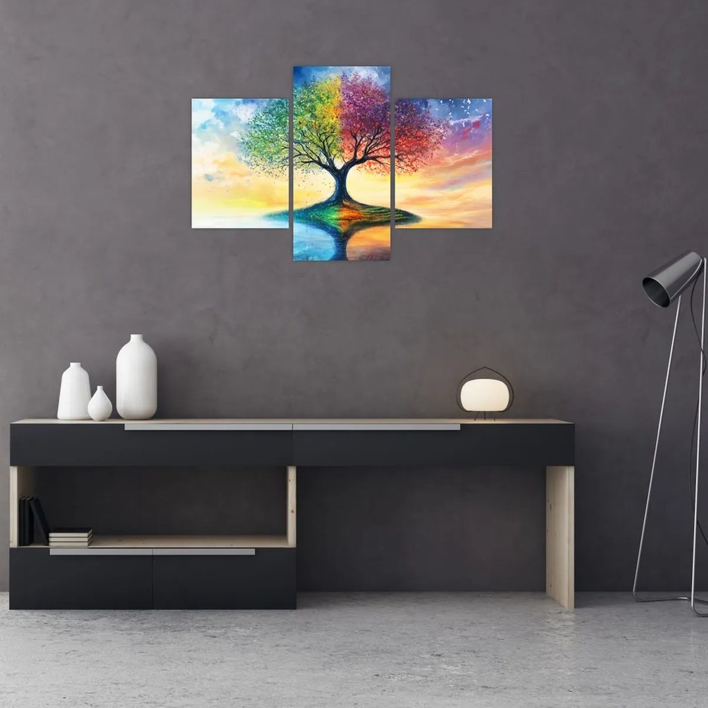 Tablou – Arbore pictat al anotimpurilor (90x60 cm)