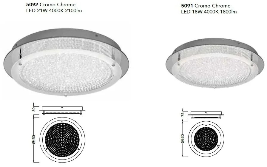 Plafoniera LED design elegant CRYSTAL LED 45cm