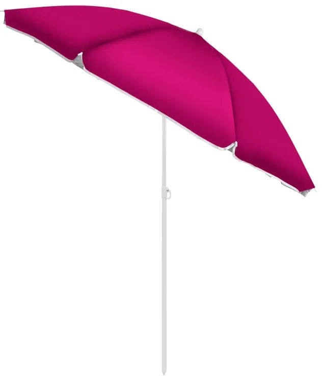 Umbrelă de plajă cu funcție de înclinare 220 cm roz