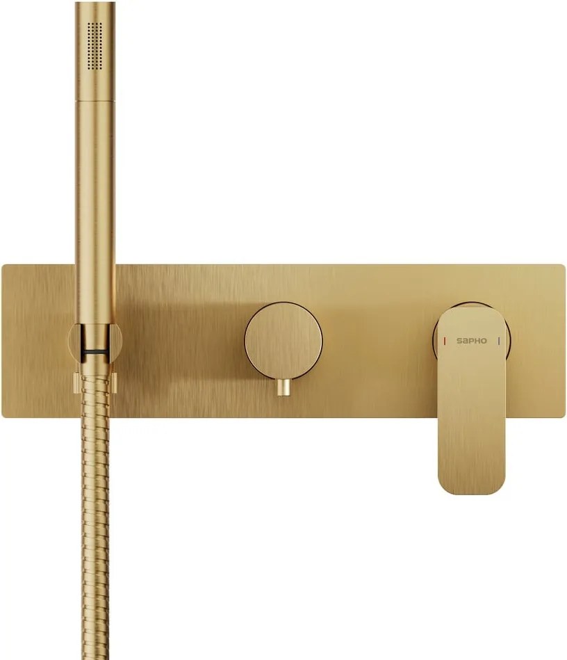 Baterie aurie pentru duș încastrată (2 ieșiri) Spy – Sapho