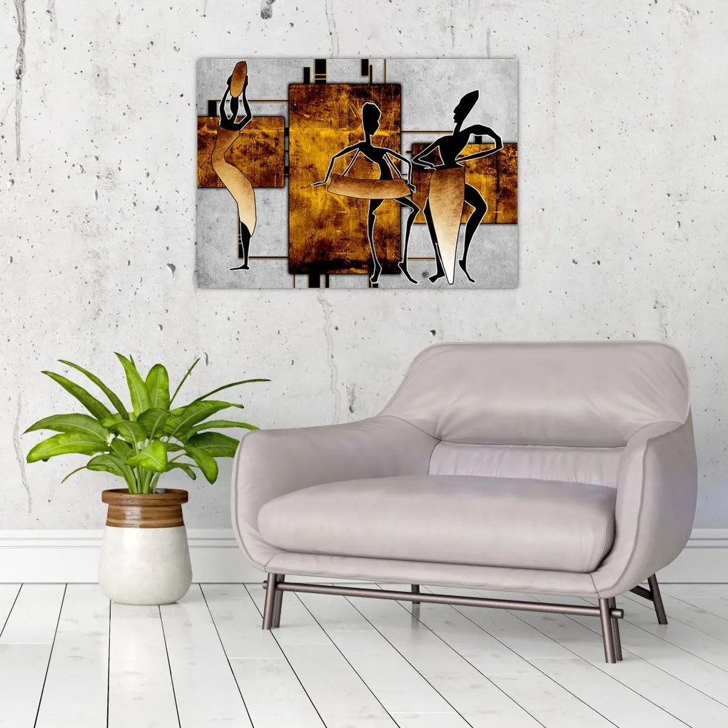 Tablou pe sticlă - Motiv cultura africană (70x50 cm)