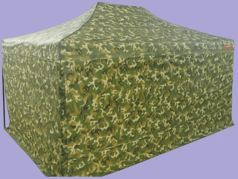 Pavilion de grădină  3x4,5m – din aluminiu, 4 pereţi laterali, Camuflaj