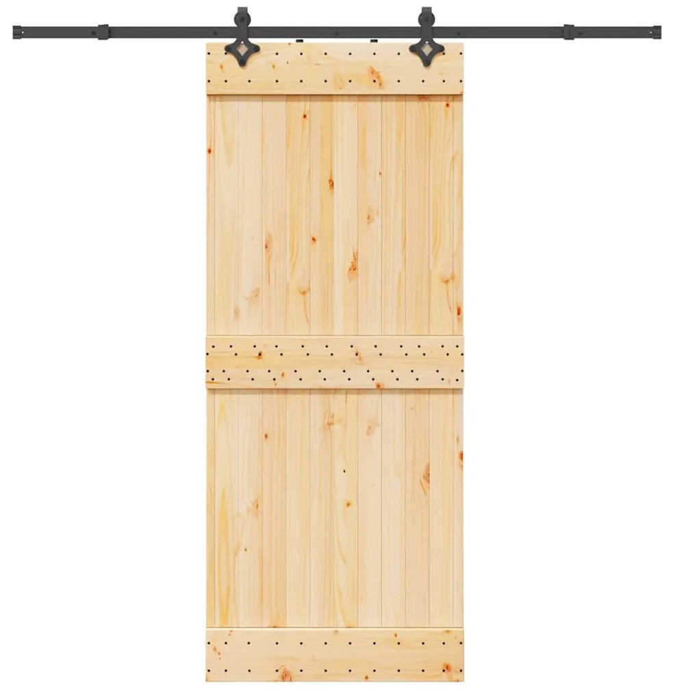 vidaXL Ușă glisantă cu set de feronerie 85x210 cm, lemn masiv de pin