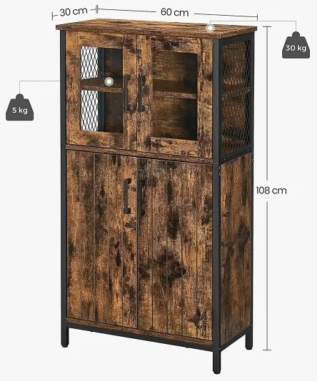 Comodă FIRA maro/negru