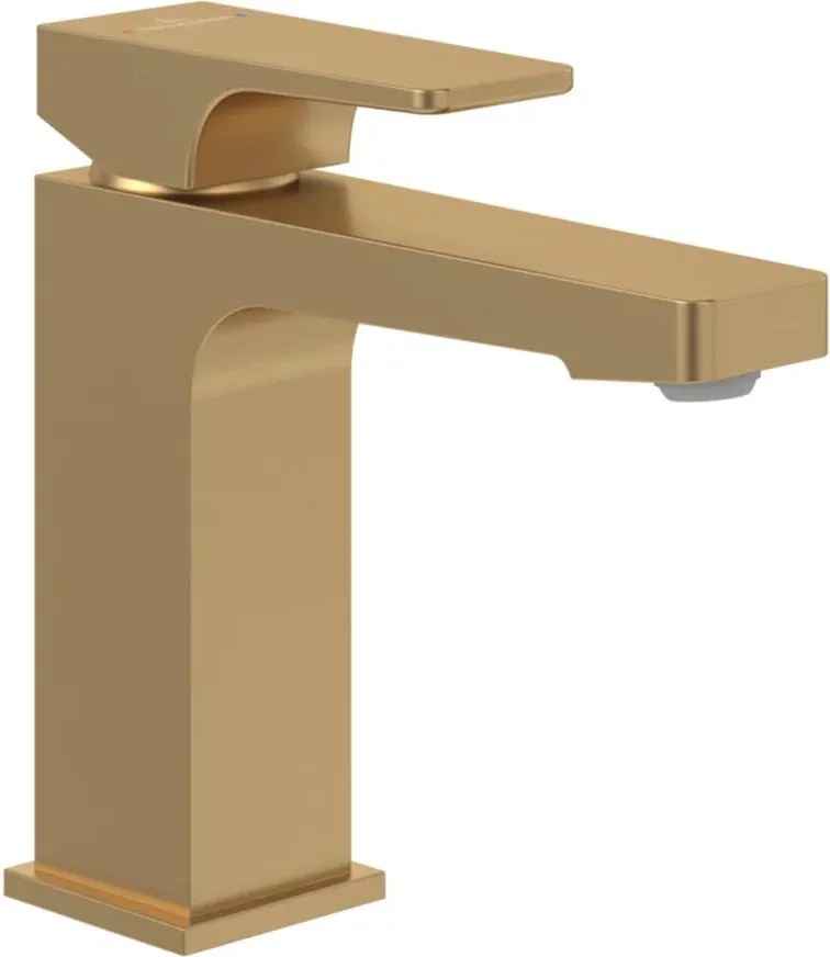 Baterie lavoar Villeroy&Boch Architectura Square auriu periat cu ventil Pop-Up