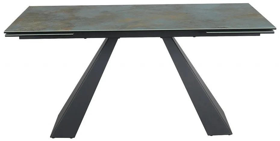 Masa extensibila Salvadore Ceramic turcoaz OSSIDO verde/negru mat L160-240 cm