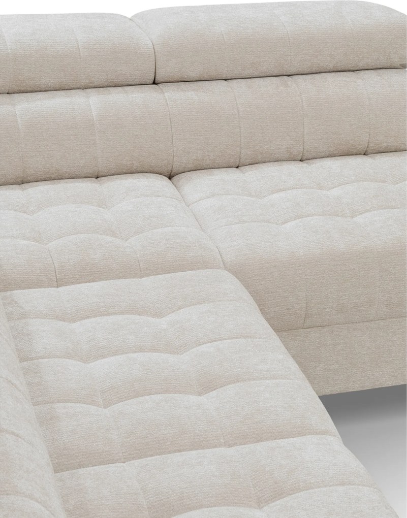 Colțar cu funcție de dormit Nardo L, extensibil, dreapta - chenille bej deschis Vibe 06