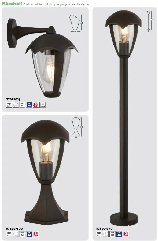 Aplica perete exterior IP44 Bluebell