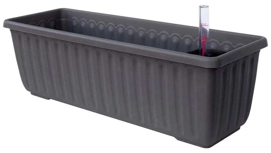 Ghiveci cu auto-udare Plastia Siesta, lungime 80 cm, gri antracit