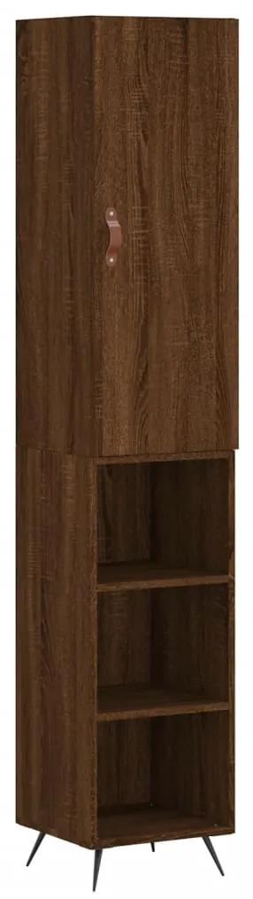 3198960 vidaXL Dulap înalt, stejar maro, 34,5x34x180 cm, lemn prelucrat