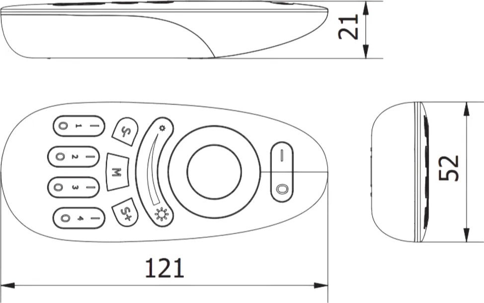 Telecomandă GTV pentru bandă LED RGBW, 4 zone, alb Alb, Plastic