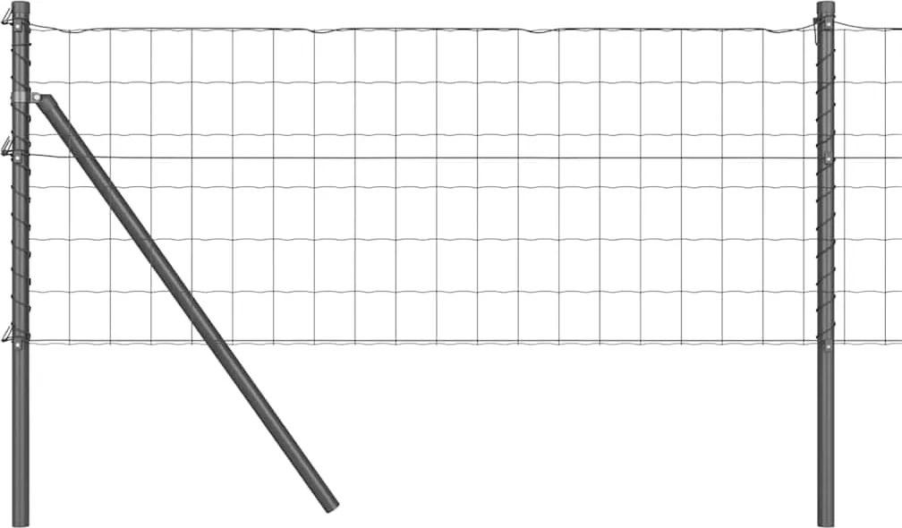vidaXL Gard cu Stâlp Gri 0,8 x 10 m Oțel și PVC