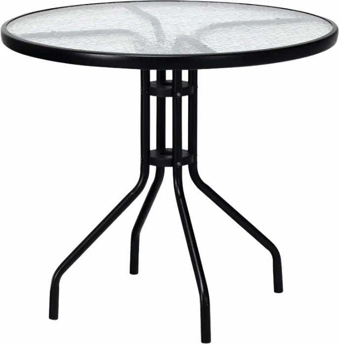 Set de gradina TREGO ISLAND - 4 scaune cu brate si masa rotunda ø 90 cm, verde