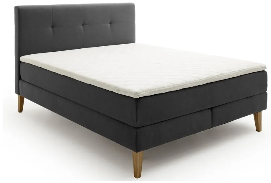 Pat boxspring gri antracit 160x200 cm Stockholm – Meise Möbel