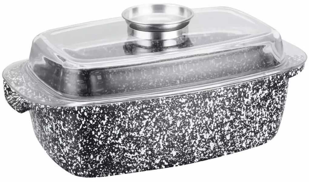 Tava de copt cu capac 4,5L Klausberg KB7365, antiaderenta, invelis marmorat