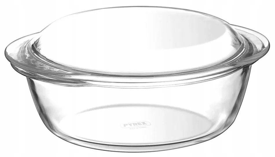 Tavă de copt din sticlă Pyrex cu capac rotund 3 l