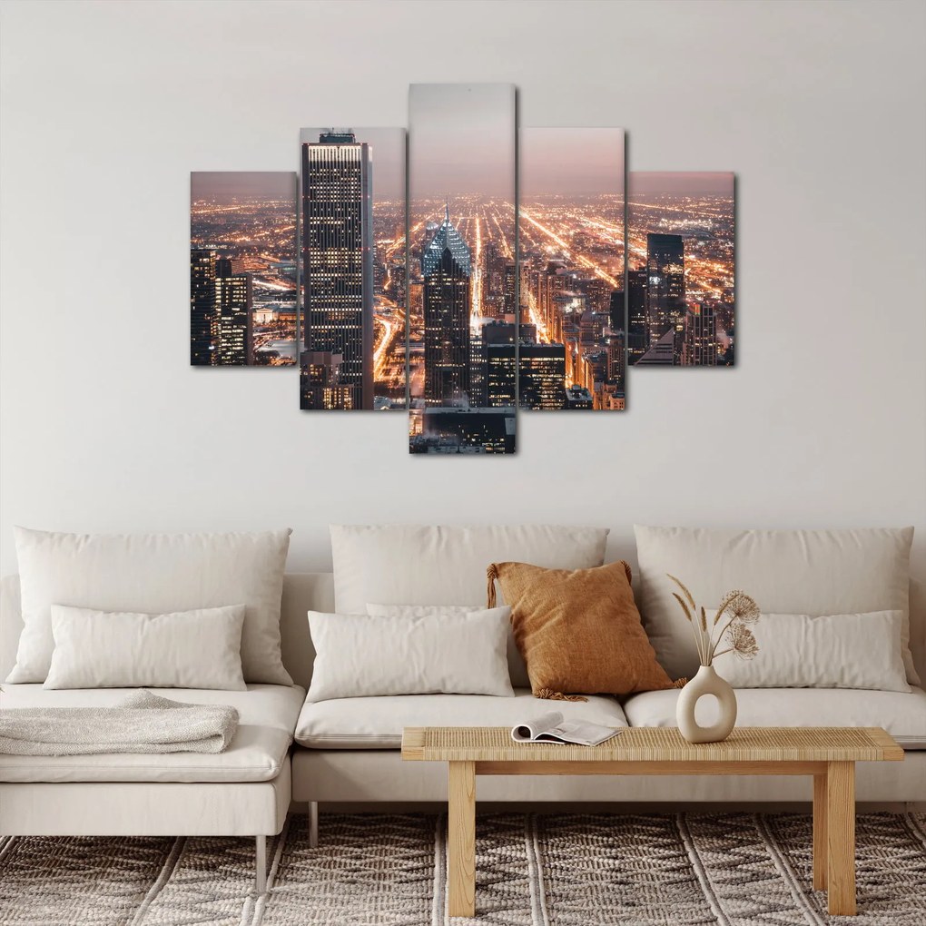 Tabloul cu metropolă luminată (150x105 cm)