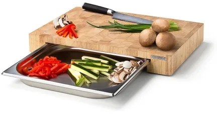 Tocător de bucătărie cu bol 39x27 cm ficus de cauciuc Continenta C4026