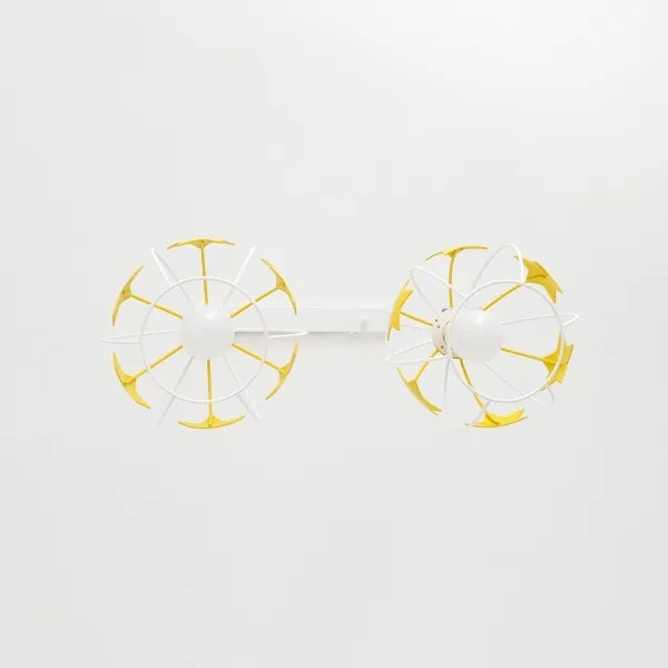 Lustră pe cablu pentru copii STARS 2xE27/15W/230V galben/alb