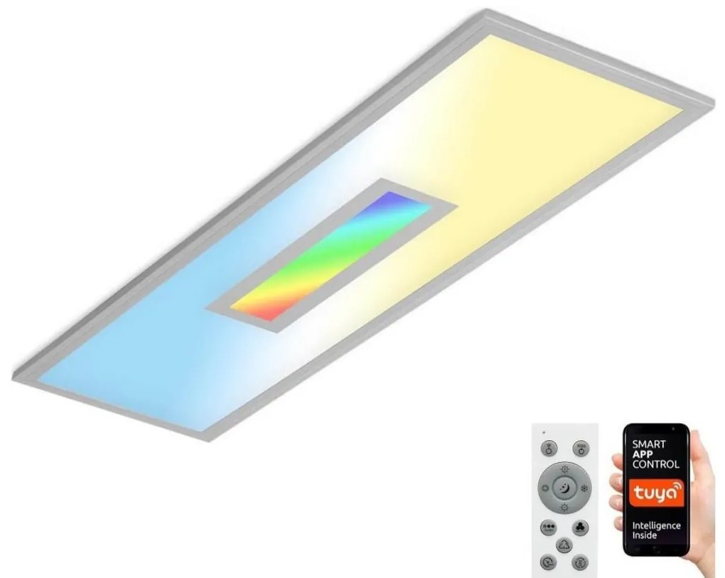 Panou LED RGB dimabil aplicat Brilo CENTRO LED/28W/230V Wi-Fi Tuya + telecomandă