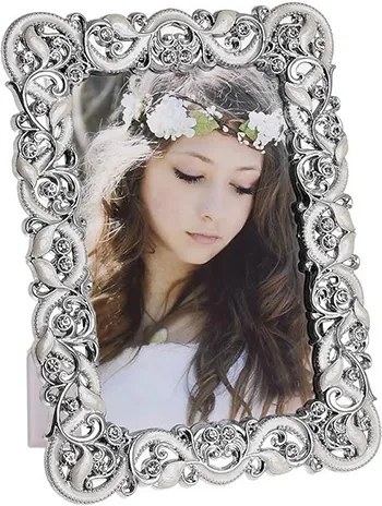 Rama foto Precious cu model floral argintiu 13x18 cm