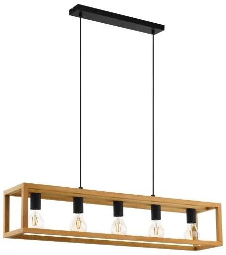 Eglo 32143 - Lustră suspendată pe cablu BLACKCROWN 5xE27/40W/230V maro