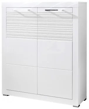 Cabinet hol din MDF cu 2 usi, Lifence Alb, l92xA37xH111 cm